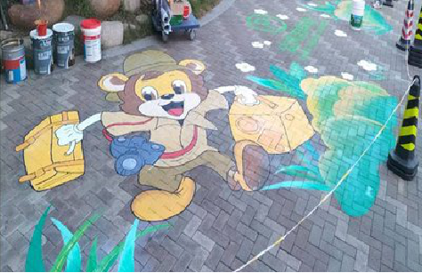 大竹夏季画地面彩绘会遇到的问题