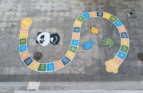 大竹地面游戏彩绘