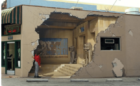 大竹判断手绘墙好坏的标准。