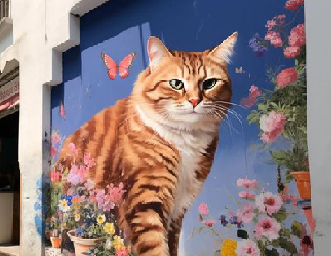 大竹自己绘制有个性的手绘墙