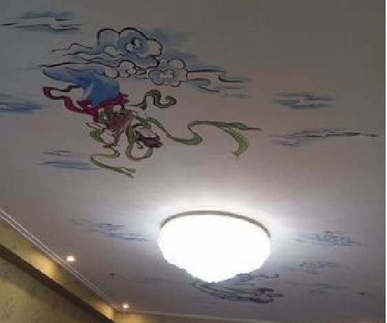 大竹如何快速绘制天花板上的手绘墙？